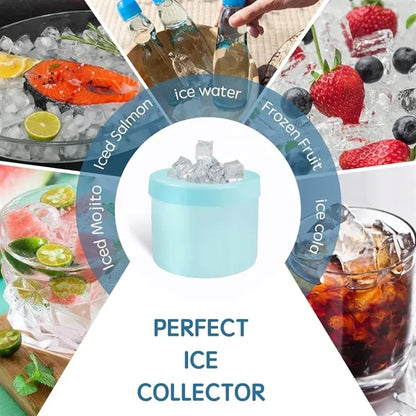 Portable press-type cylinder silicone maker ice cube mold