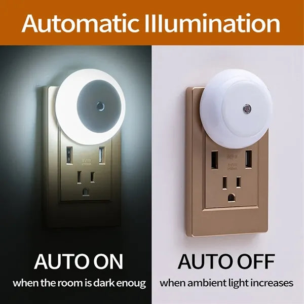 Automatic sensor plug in bedroom baby hallway night light