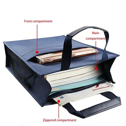 Oxford waterproof versatile file tote bag with sturdy handle