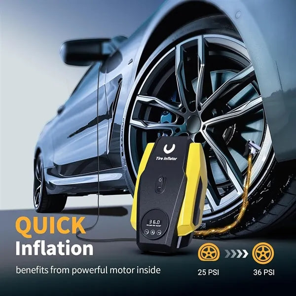 Portable Air Compressor Tire Inflator With LED Light
