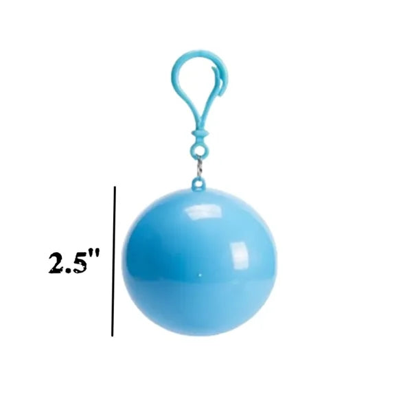 2 1/2" Portable Disposable Rain Poncho Ball w/Carabiner