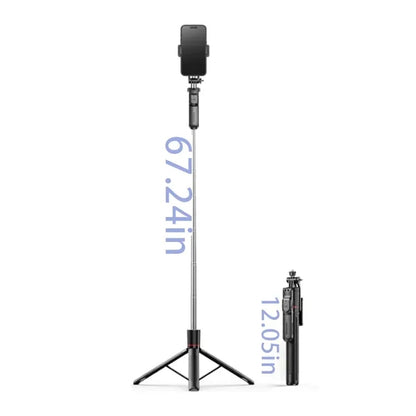 2 In 1 Telescopic Rotating Selfie Stick Tripod