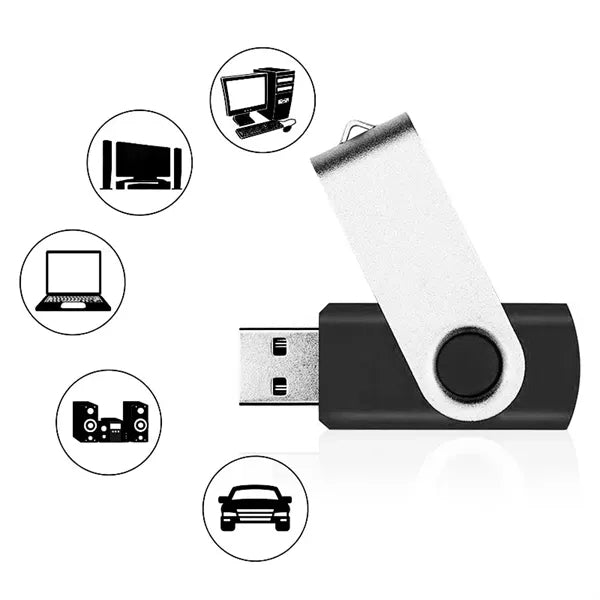 8GB Classic Metal Rotating USB Flash Drive MOQ100PCS