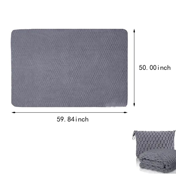 Premium soft compact travel  2 in 1 airplane blanket pillow
