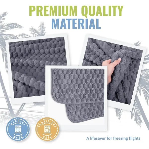 Premium soft compact travel  2 in 1 airplane blanket pillow