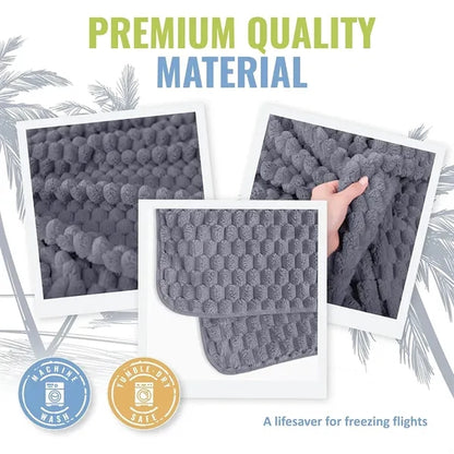 Premium soft compact travel  2 in 1 airplane blanket pillow
