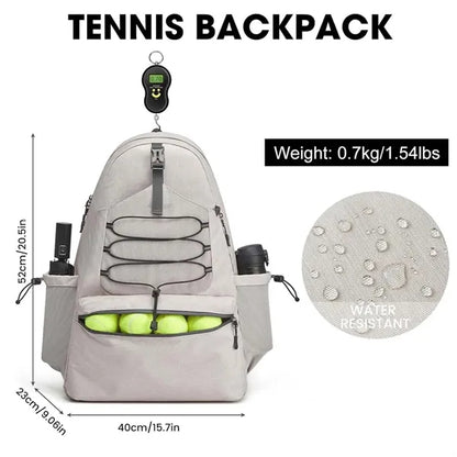 Large shoe compartment pickleball paddle backpack tennis bag