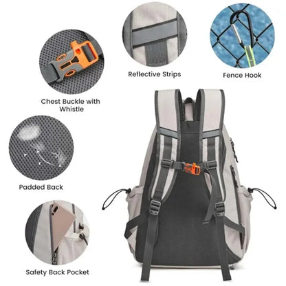 Large shoe compartment pickleball paddle backpack tennis bag
