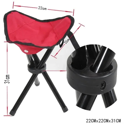 Folding Tripod 3 Legged Travel Fishing Camp Chair Stool