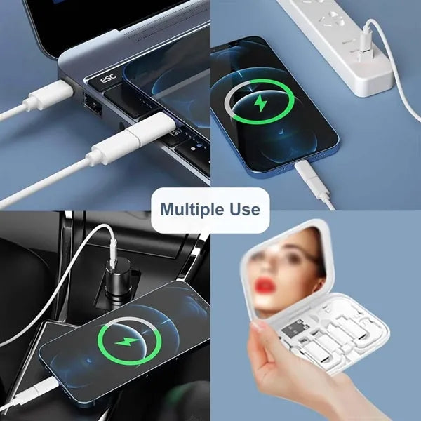 9 in 1 multi  storage box USB charging adapter cable kit
