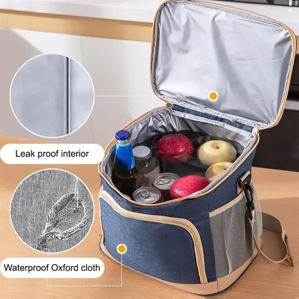 Large leakproof picnic beach cooler box insulated lunch bag