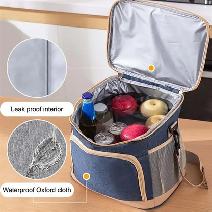 Large leakproof picnic beach cooler box insulated lunch bag