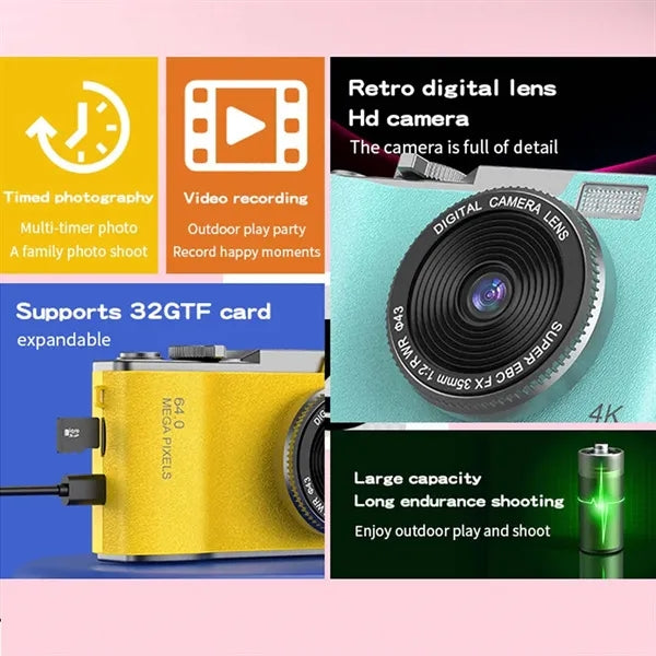 Vintage 32GB SD card teens birthday gifts digital camera