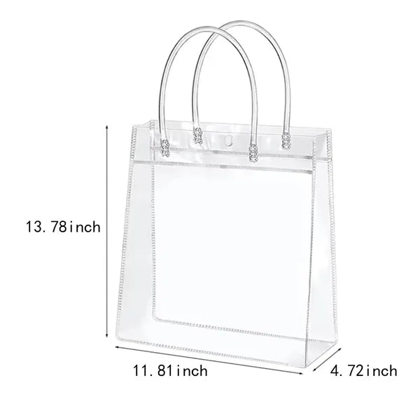 Shopping party wedding transparent pvc gift wrap tote bag