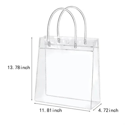 Shopping party wedding transparent pvc gift wrap tote bag