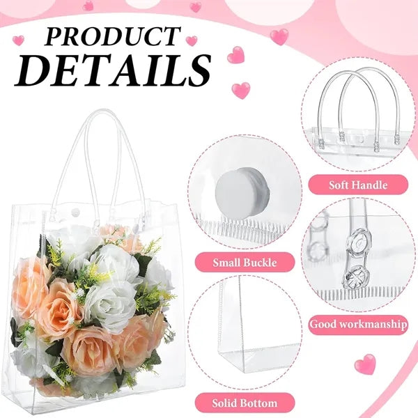 Shopping party wedding transparent pvc gift wrap tote bag