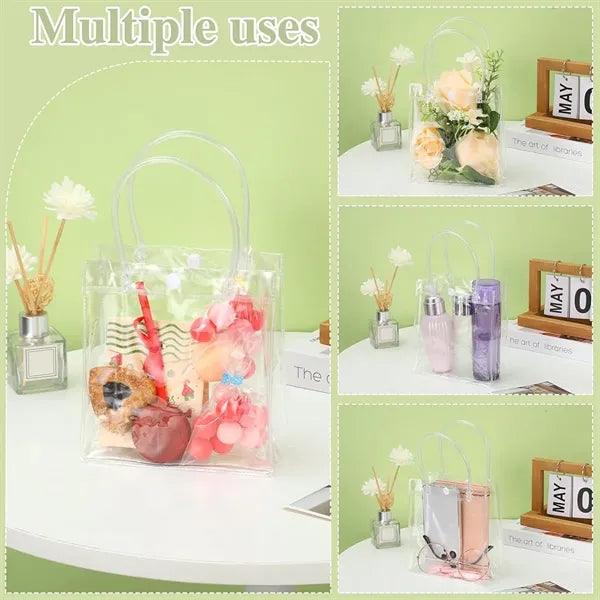 Shopping party wedding transparent pvc gift wrap tote bag