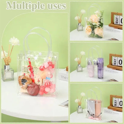 Shopping party wedding transparent pvc gift wrap tote bag