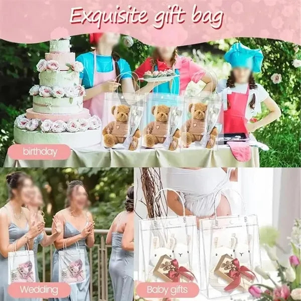 Shopping party wedding transparent pvc gift wrap tote bag