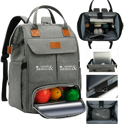 2 in 1 Laptop Daily Oxford Backpack with Cooler Bag