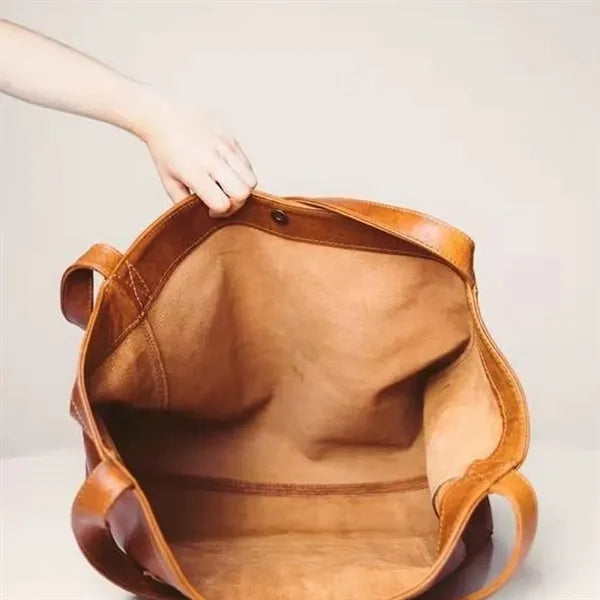 Soft oversize travel shopping shoulder PU leather tote bag