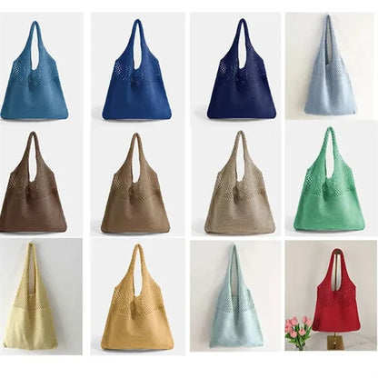 Custom Logo New Cotton Mesh Beach Knitted Tote Bag For Women