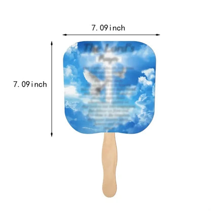 Customizable durable eco - friendly wooden handle paper fan