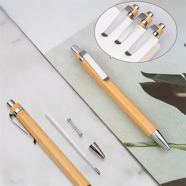 Bamboo wood bluetooth speaker wireless charging pen gift set
