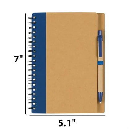 Eco-friendly spiral notebook and black ink pen MOQ100PCS