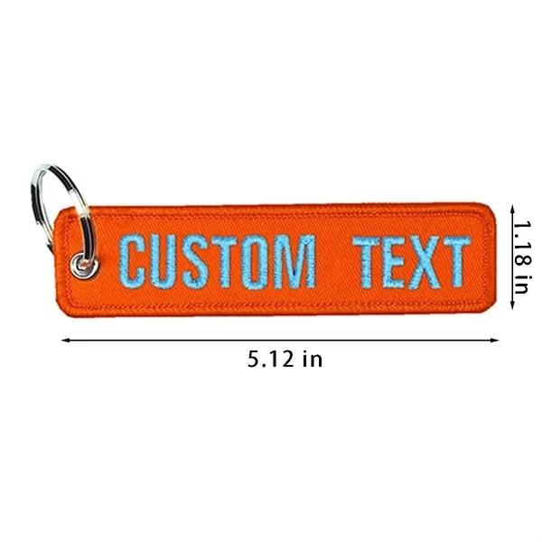 Double sided custom embroidery fabric keychain keyring