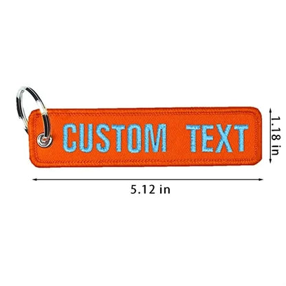 Double sided custom embroidery fabric keychain keyring