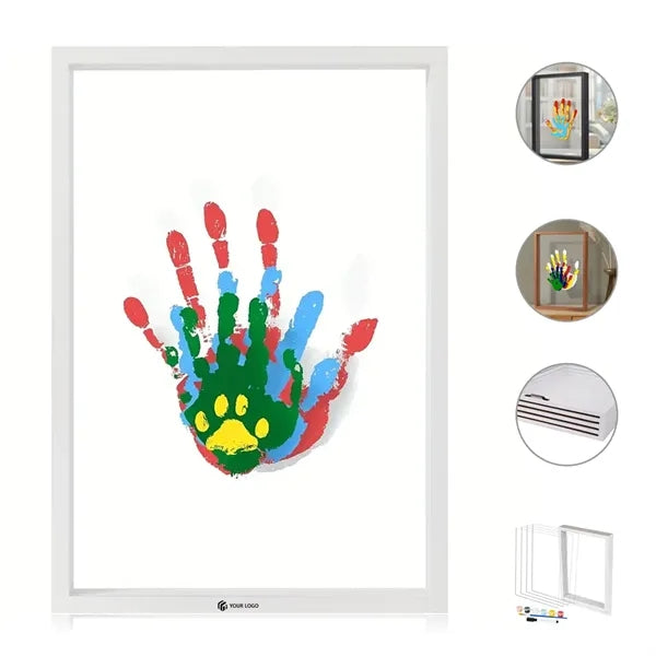 Wooden frame DIY craft pet keepsake family handprint kit