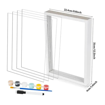 Wooden frame DIY craft pet keepsake family handprint kit