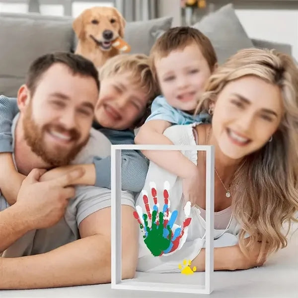 Wooden frame DIY craft pet keepsake family handprint kit