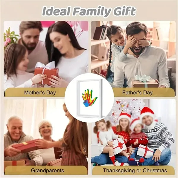 Wooden frame DIY craft pet keepsake family handprint kit