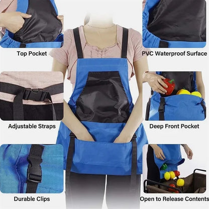 Quick-unload waterproof gardening apron with large pocket