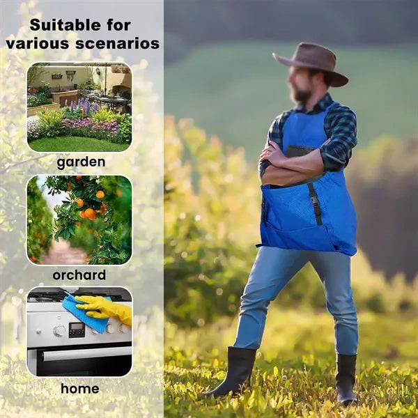 Quick-unload waterproof gardening apron with large pocket