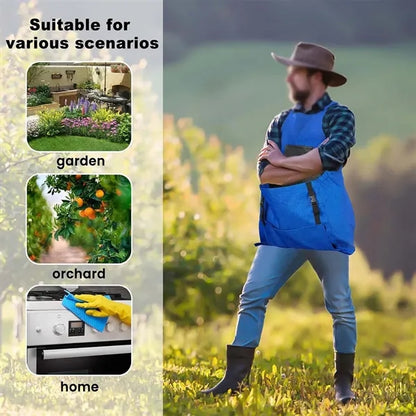 Quick-unload waterproof gardening apron with large pocket