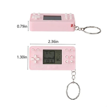 Retro puzzle birthday party kids keychain brick game console
