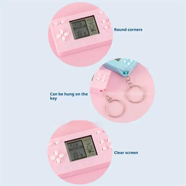 Retro puzzle birthday party kids keychain brick game console