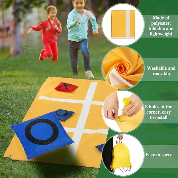 Outdoor indoor camping bean bag toss tic tac toe game set