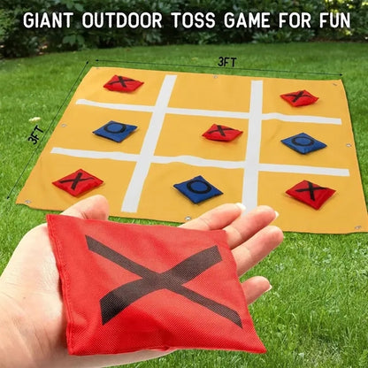 Outdoor indoor camping bean bag toss tic tac toe game set