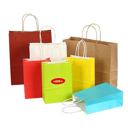MOQ100 Custom Logo Kraft Paper Bag