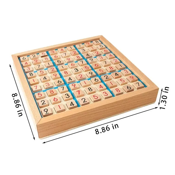 Kids intellectual toys wooden sudoku board game with drawer