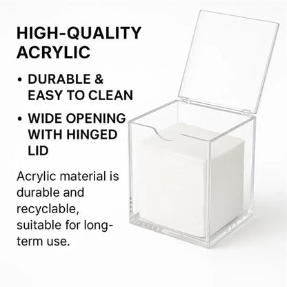 Acrylic Face Towel Holder with Flip Lid