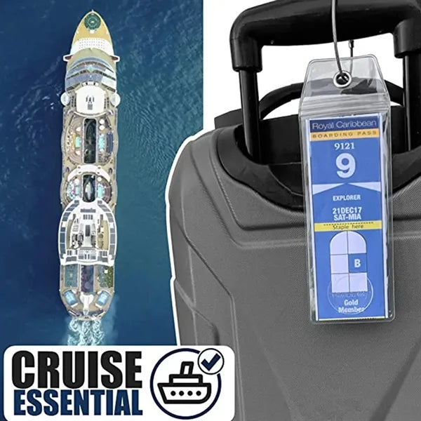 Clear waterproof travel id lanyard cruise luggage tag holder