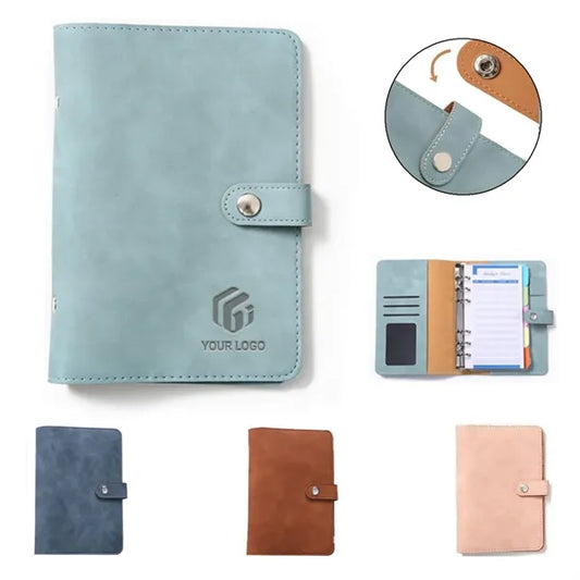 Portable soft PU leather A6 budget binder planner notebook