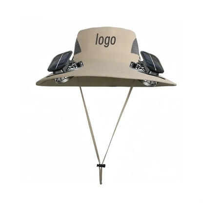 Wide Brim Sun Hats With 2 Solar Fan