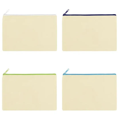 9" X 6" COTTON CANVAS ZIPPER POUCH