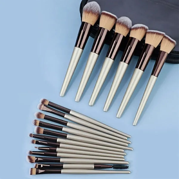 Champagne Gold Makeup Brush Set 18Pcs